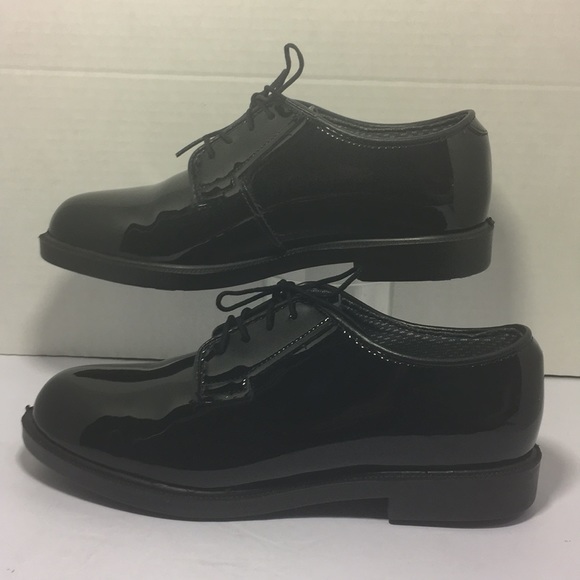 Bates Durashock Black High Gloss Shoes Sz 7.5M - Picture 3 of 8